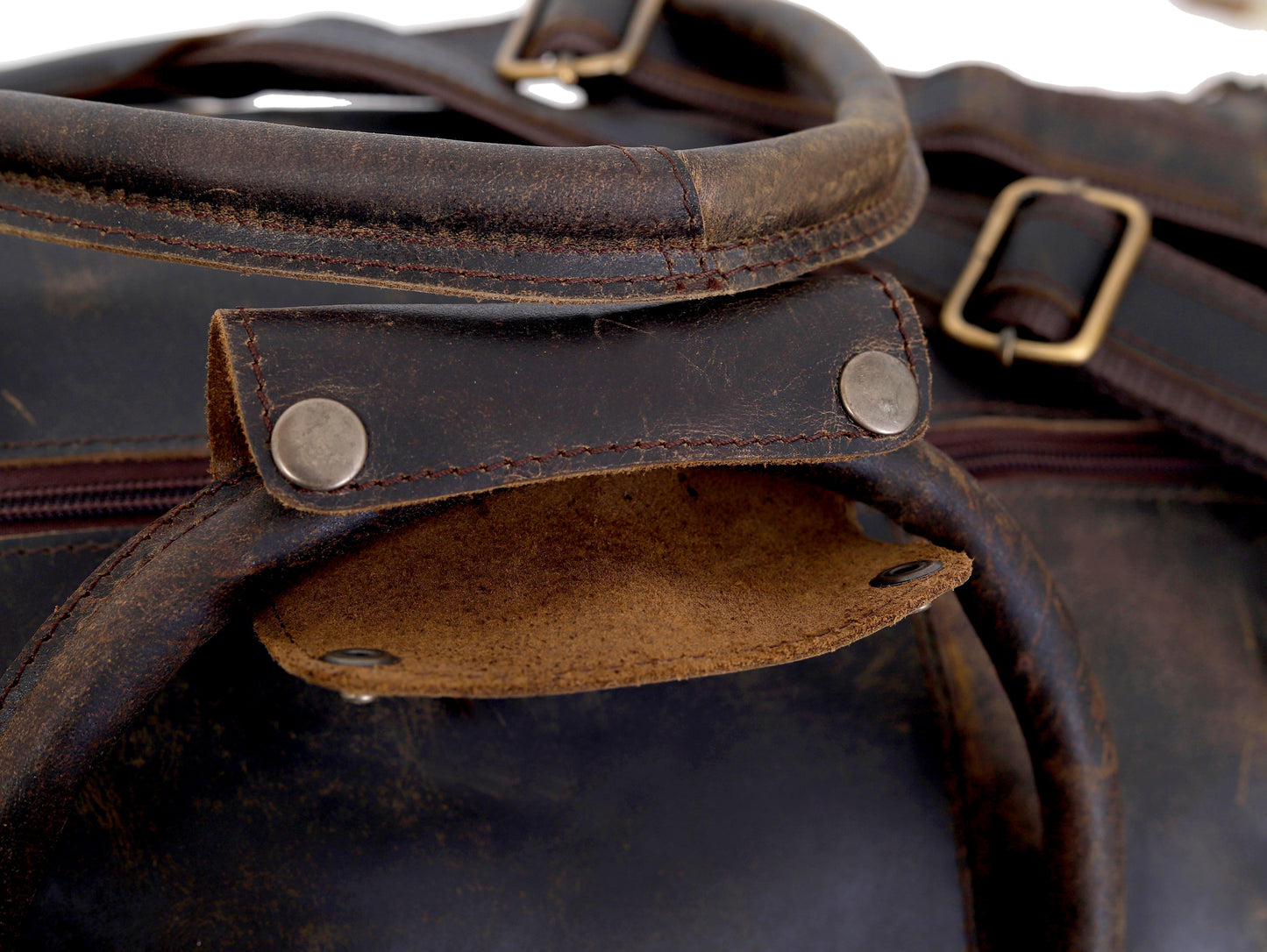 OPALLUXE LEATHER DUFFEL BAG VINTAGE BROWN