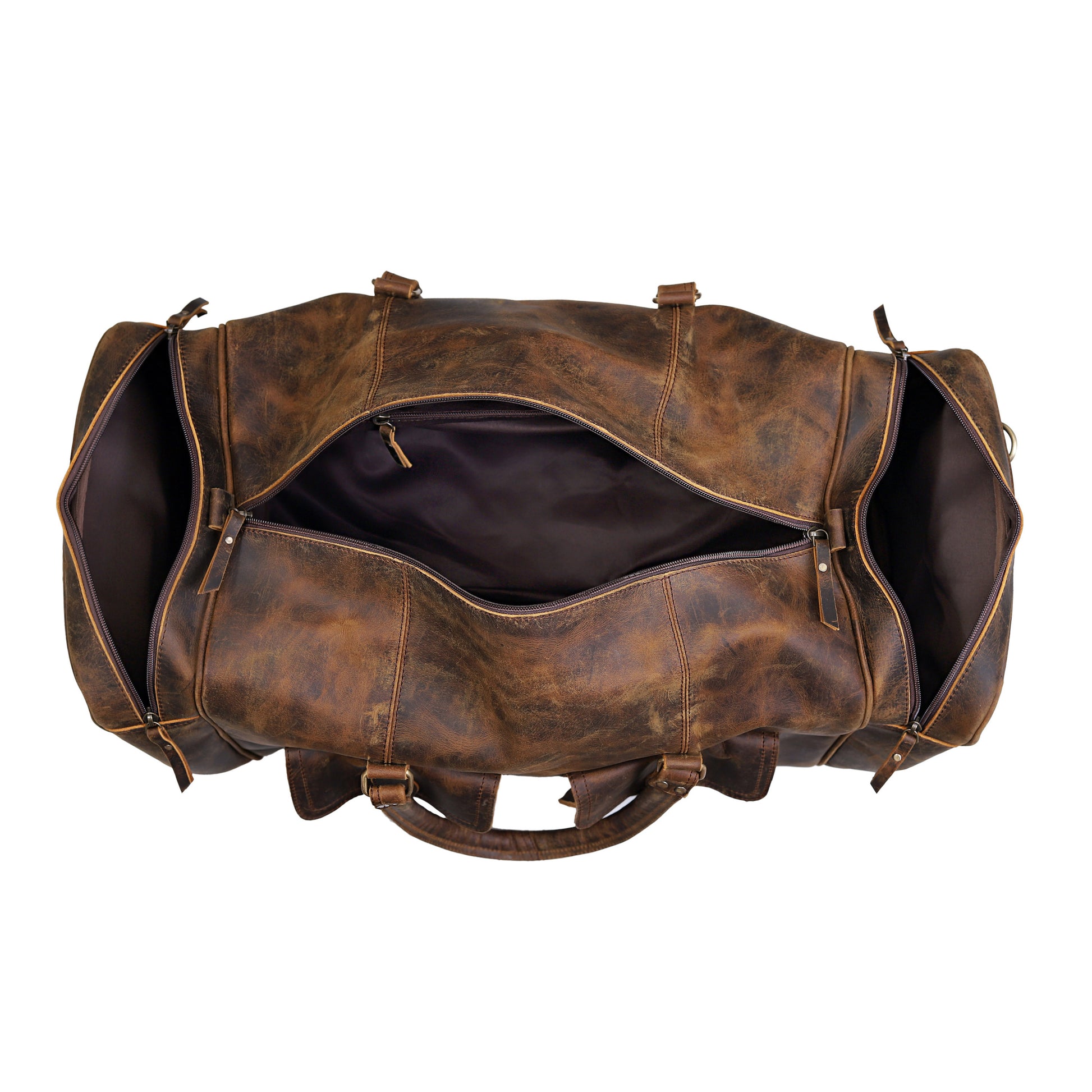 Buy New Jersey Leather Duffel Bag Vintage Brown Online 24