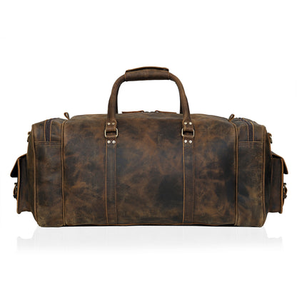 OPALLUXE LEATHER DUFFEL BAG VINTAGE BROWN