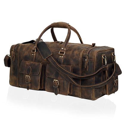 OPALLUXE LEATHER DUFFEL BAG VINTAGE BROWN