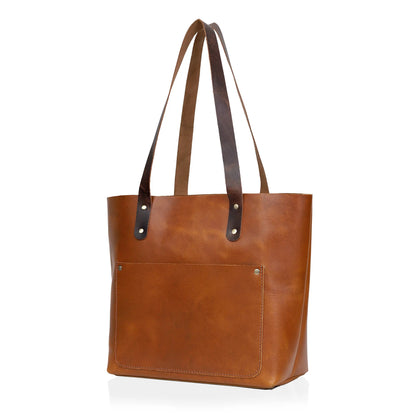 BELLA BUFFALO LEATHER TOTE BAG TAN