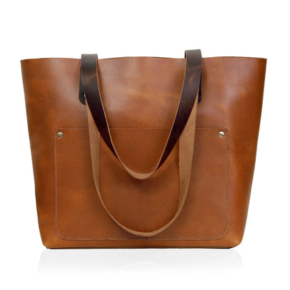 BELLA BUFFALO LEATHER TOTE BAG TAN