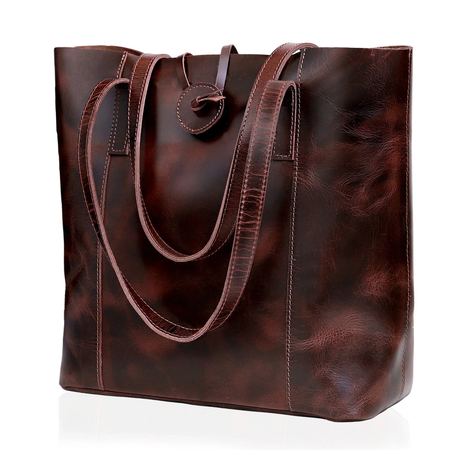 Savannah 17" Leather Tote Bag For Women | Leather Laptop Tote Bag For Office