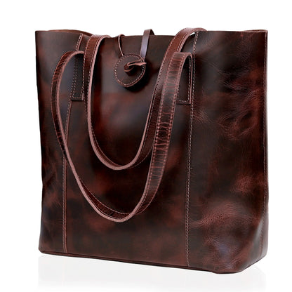 Savannah 17" Leather Tote Bag For Women | Leather Laptop Tote Bag For Office