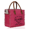 Shannon Upcycled Canvas Leather Tote Bag Pink