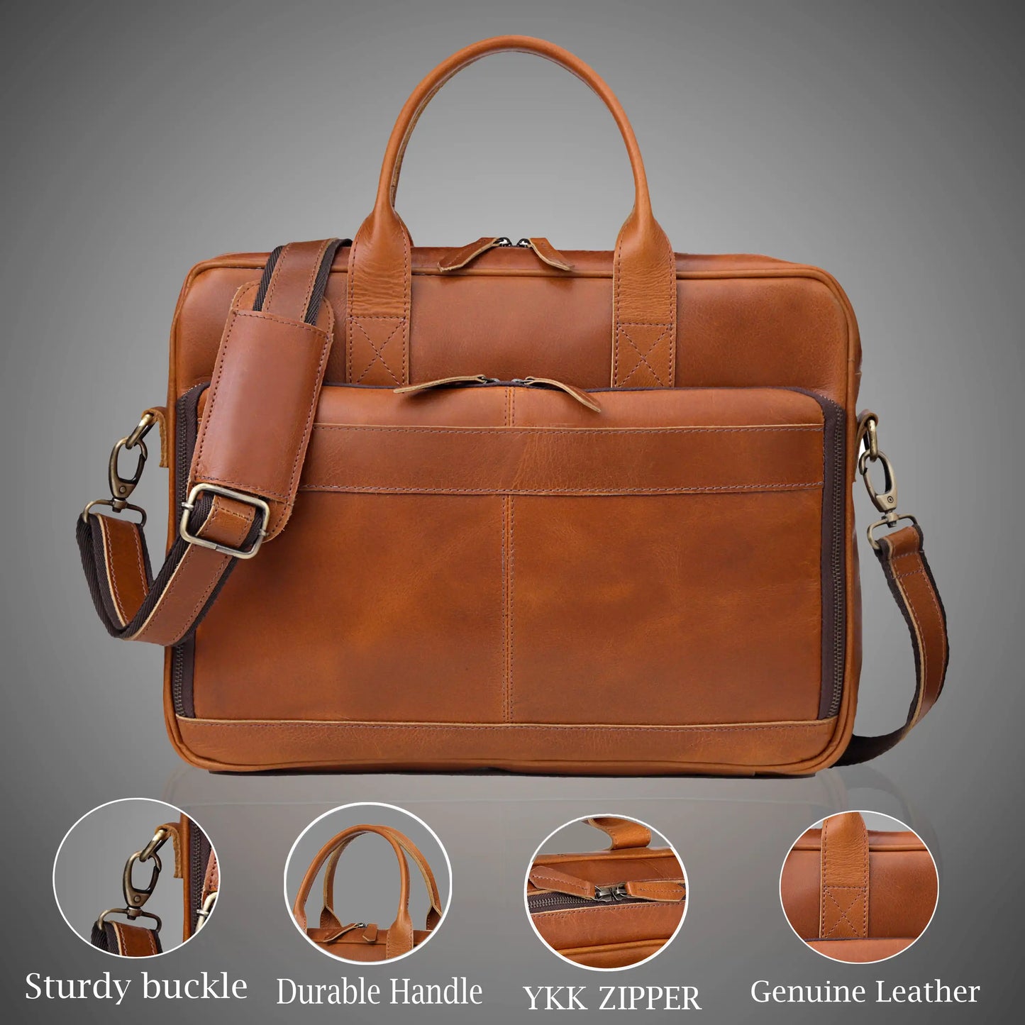 BOSTON LAPTOP LEATHER BRIEFCASE