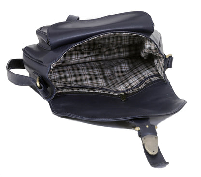 Moon Leather Crossbody Bag - Blue