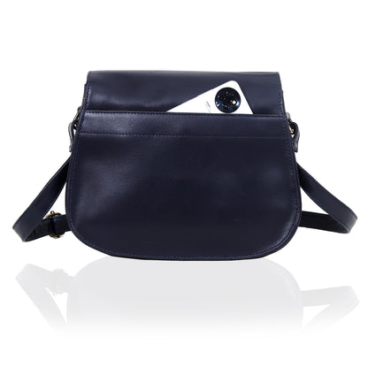 Moon Leather Crossbody Bag - Blue