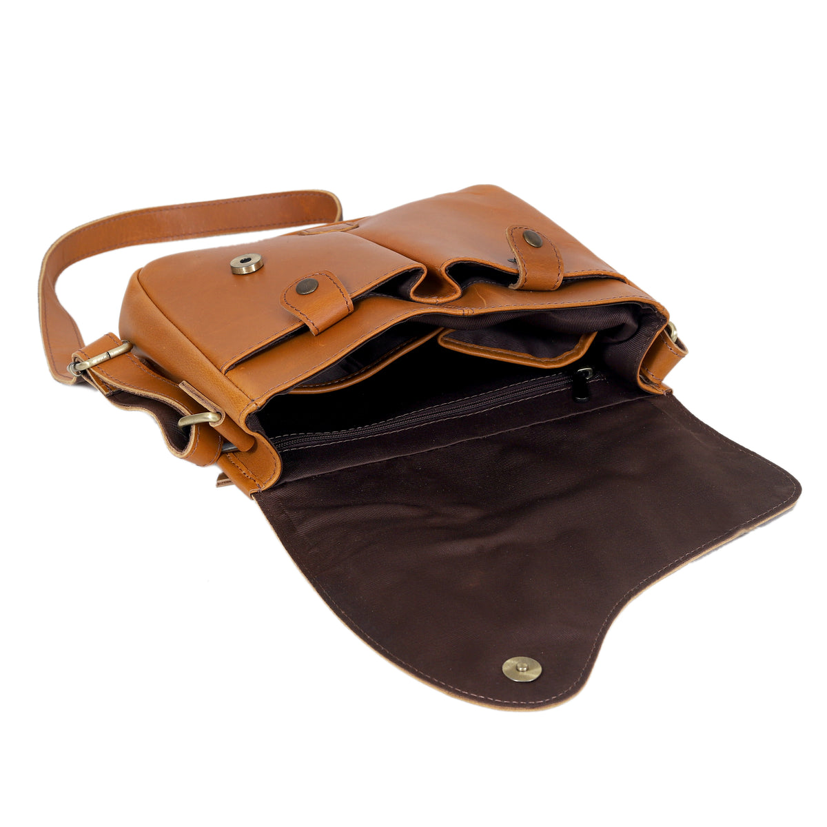 Reef Tan Leather Crossbody Bag