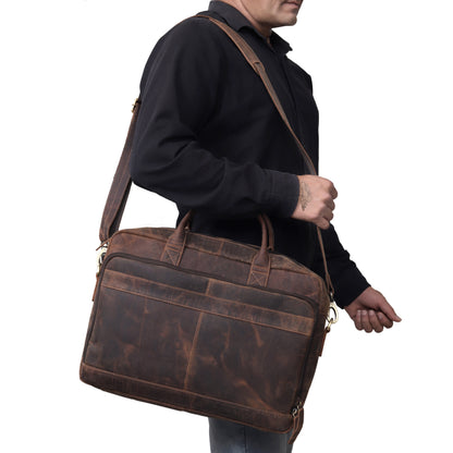 BOSTON LAPTOP LEATHER BRIEFCASE