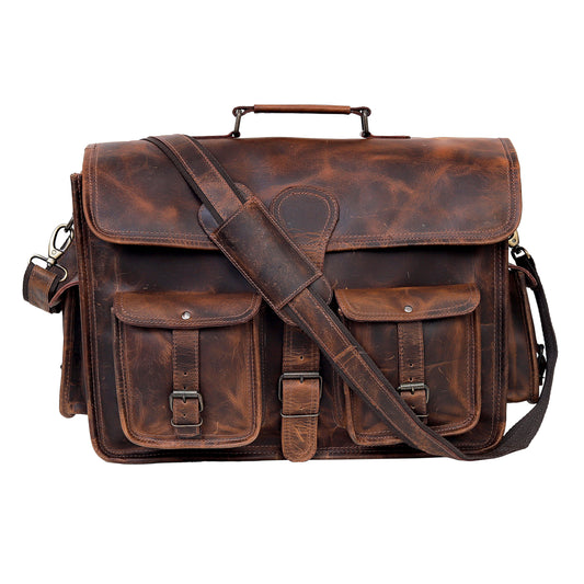 PINE LEATHER MESSENGER BAG