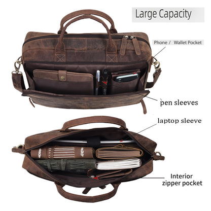 BOSTON LAPTOP LEATHER BRIEFCASE