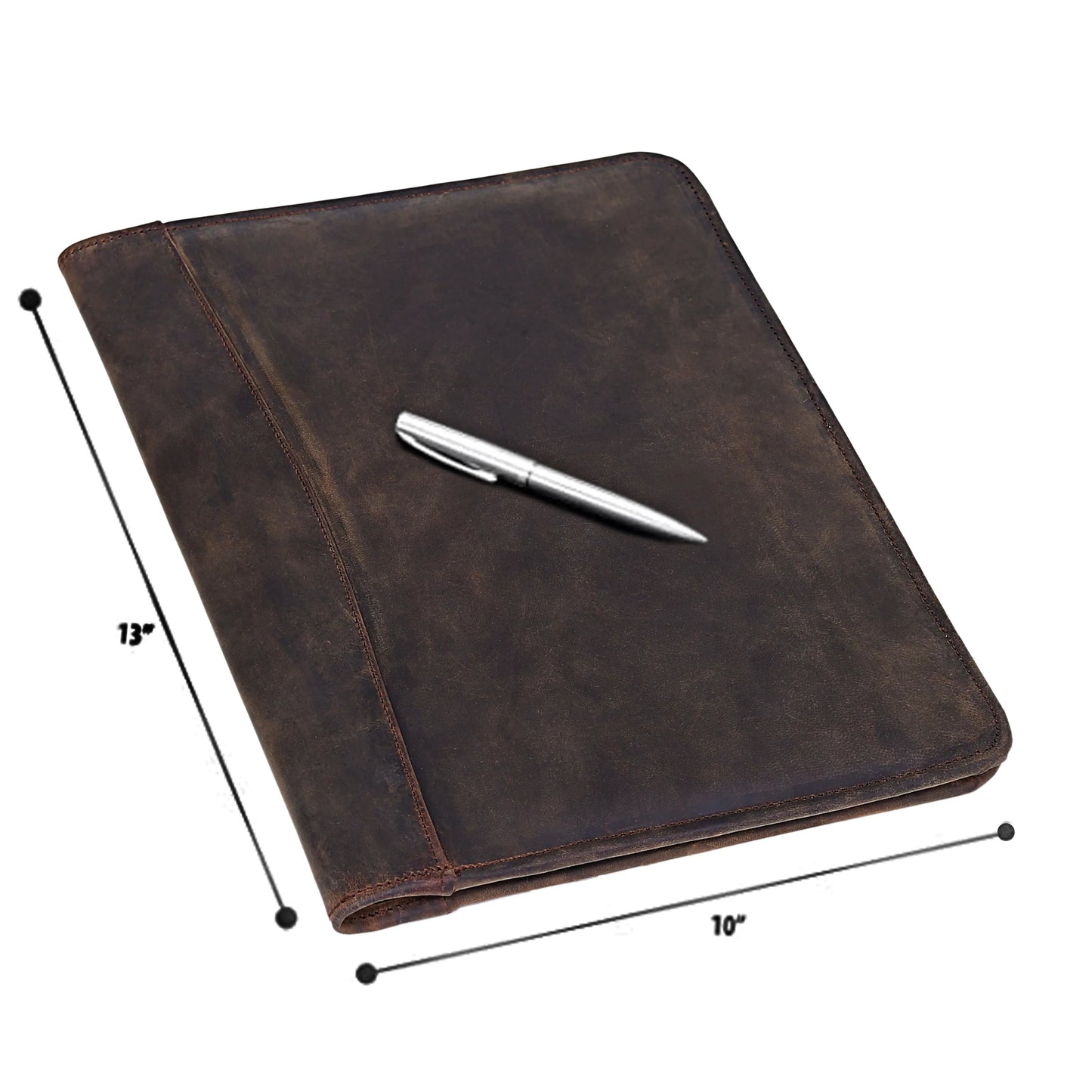 Premium Full-Grain Leather Padfolio with Pockets