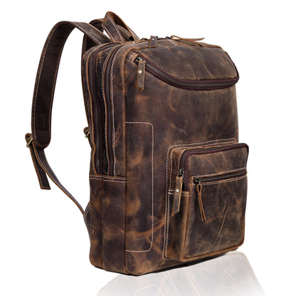 Vintage Leather Travel Backpack for Men