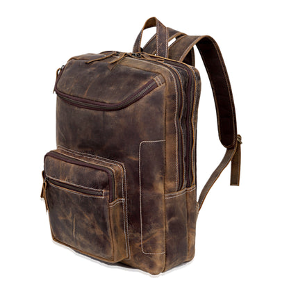 Vintage Style Leather Travel Backpack