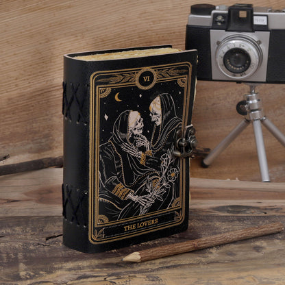 The Lovers Tarot Notebook Leather Journal