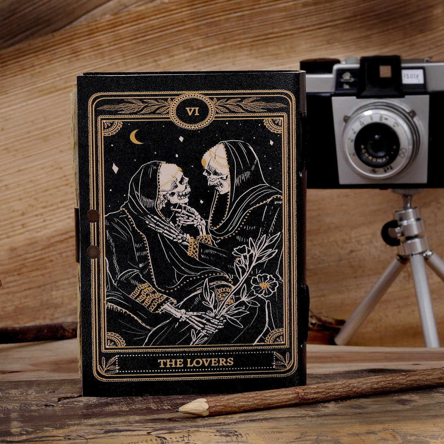 The Lovers Tarot Notebook Leather Journal