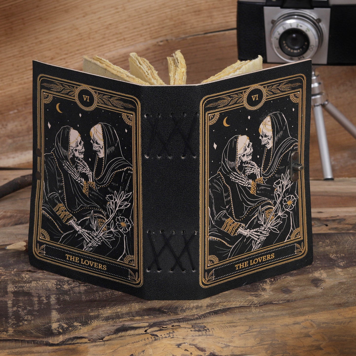 The Lovers Tarot Notebook Leather Journal