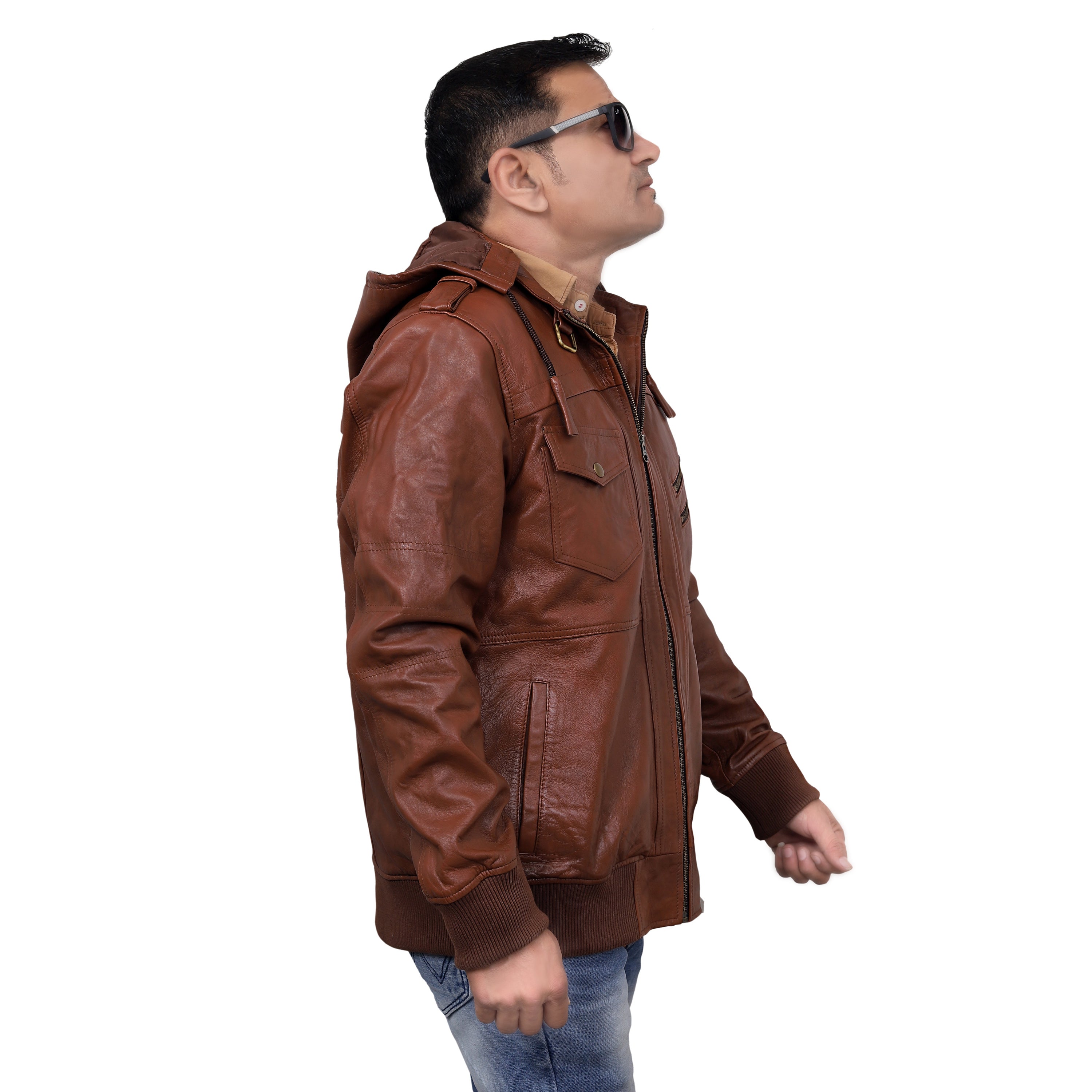 Vintage Retro Leather Jacket Men's Leather Jacket-Fall