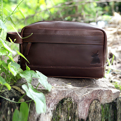 Mississippi Leather Toiletry Bag for Men & Women