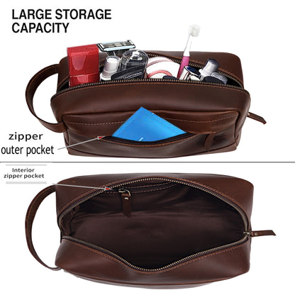 Mississippi Leather Toiletry Bag for Men & Women