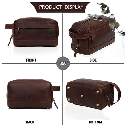 Mississippi Leather Toiletry Bag for Men & Women