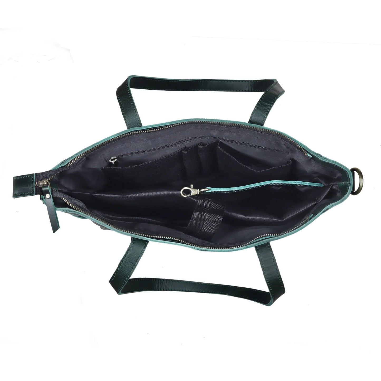 Portland Buffalo Leather Crossbody Laptop Tote Bag - Green