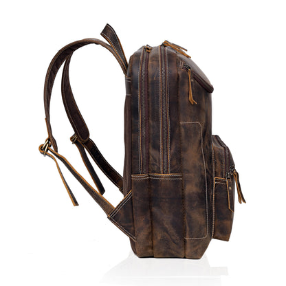 Vintage Style Leather Travel Backpack