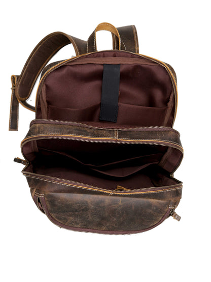 Vintage Style Leather Travel Backpack