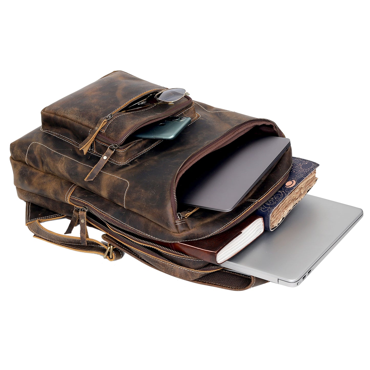 Vintage Style Leather Travel Backpack