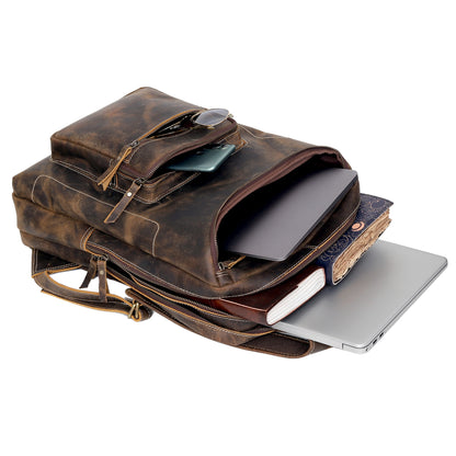 Vintage Style Leather Travel Backpack