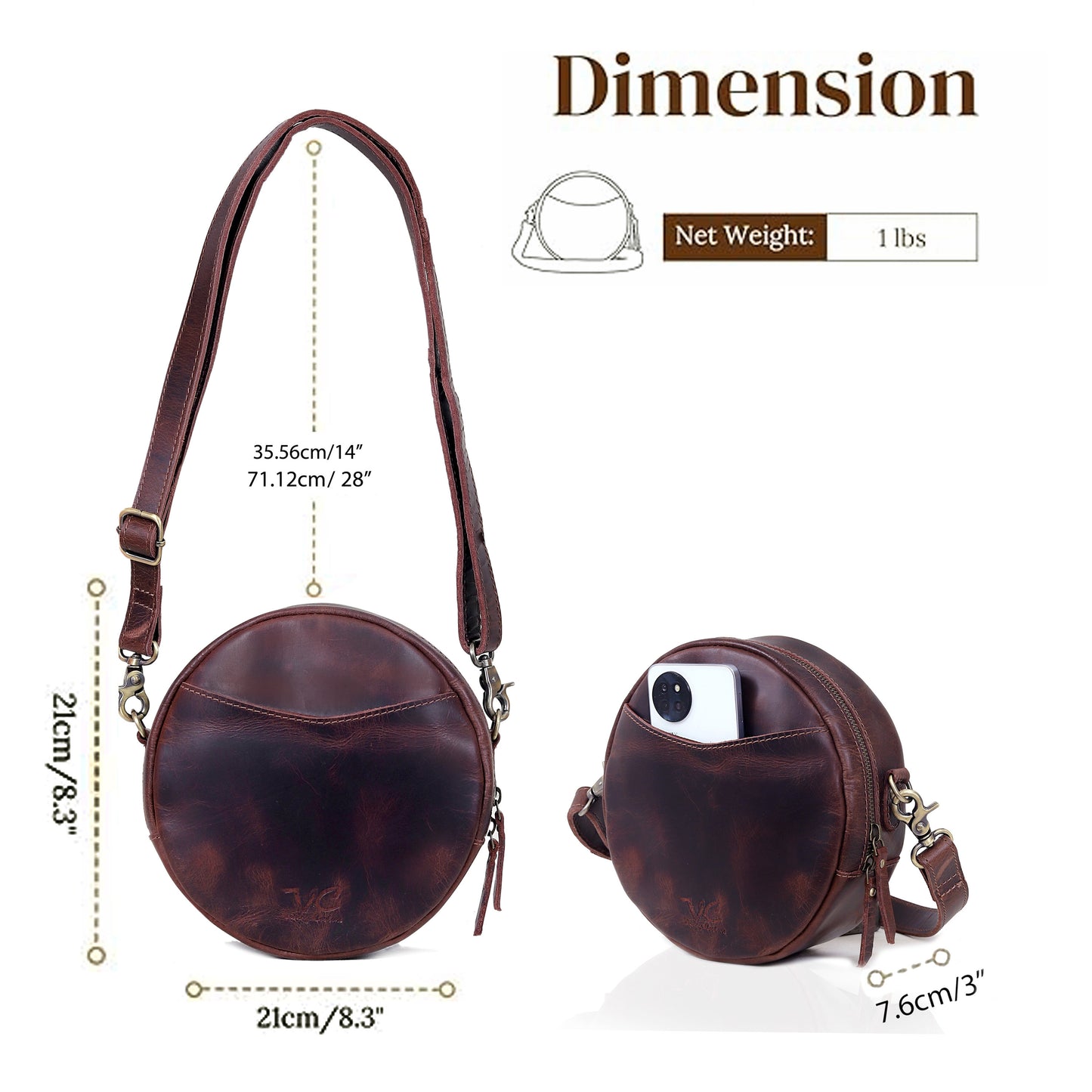 HLC collection Small Apple Cut Crossbody Bag Women