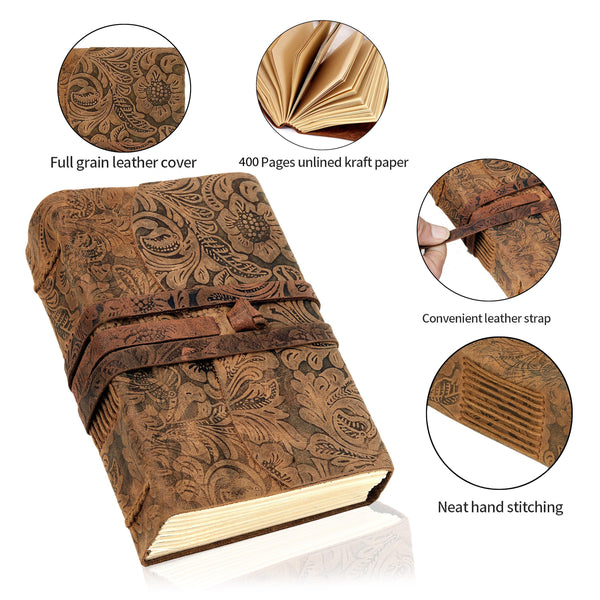Carnet de notes en cuir vintage Missouri River pour hommes et femmes