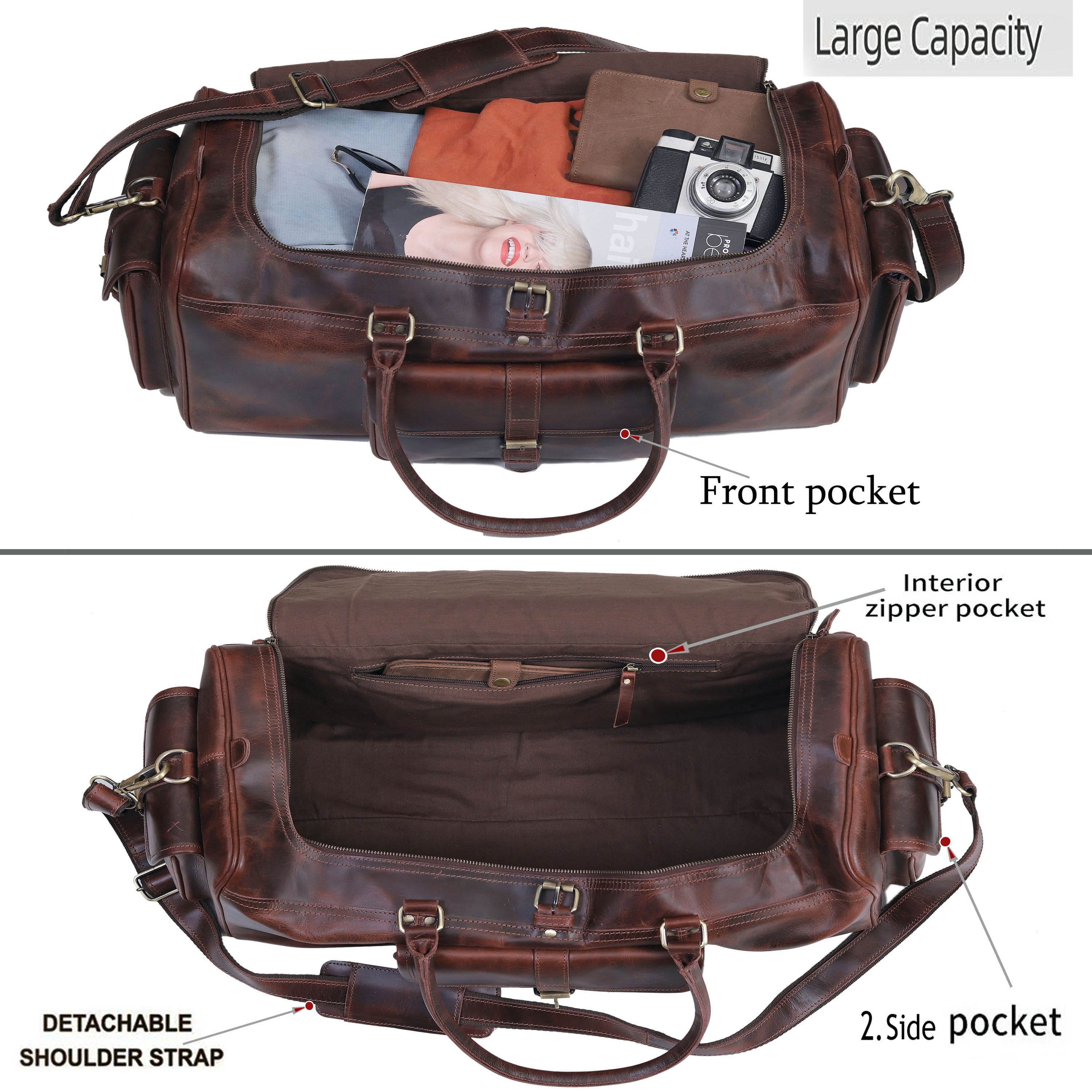 Roosevelt Buffalo Leather Duffle Bag | The Leather Farm