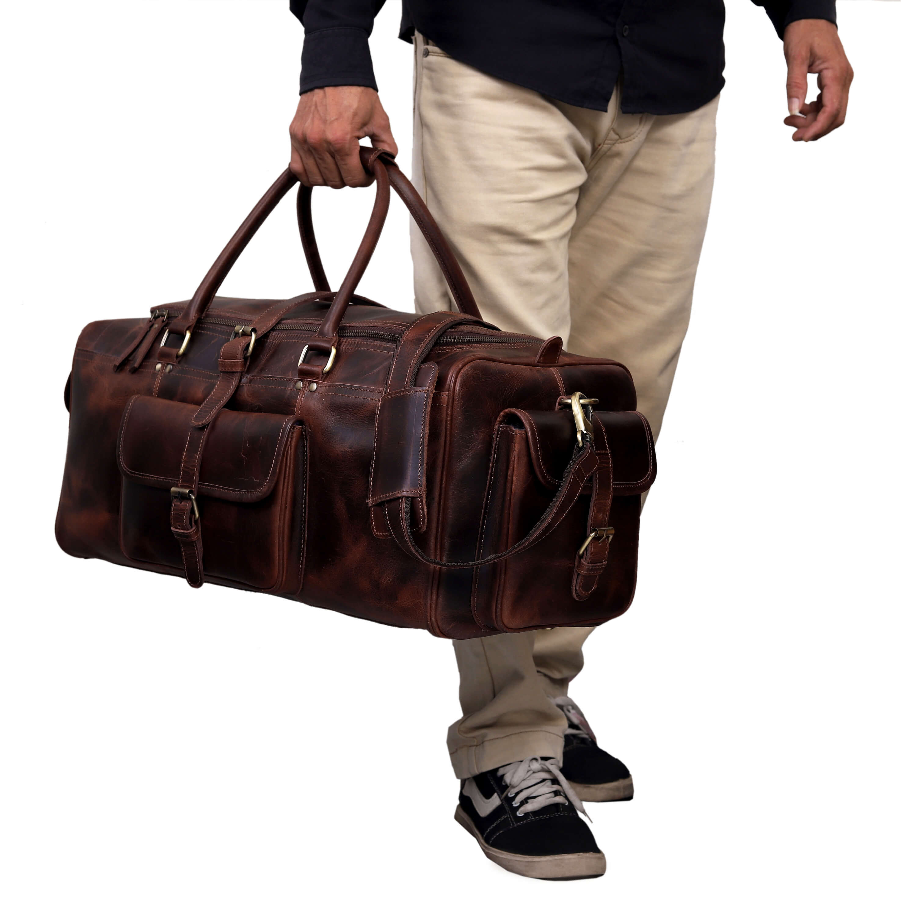 Buffalo jackson roosevelt buffalo best sale leather travel duffle bag