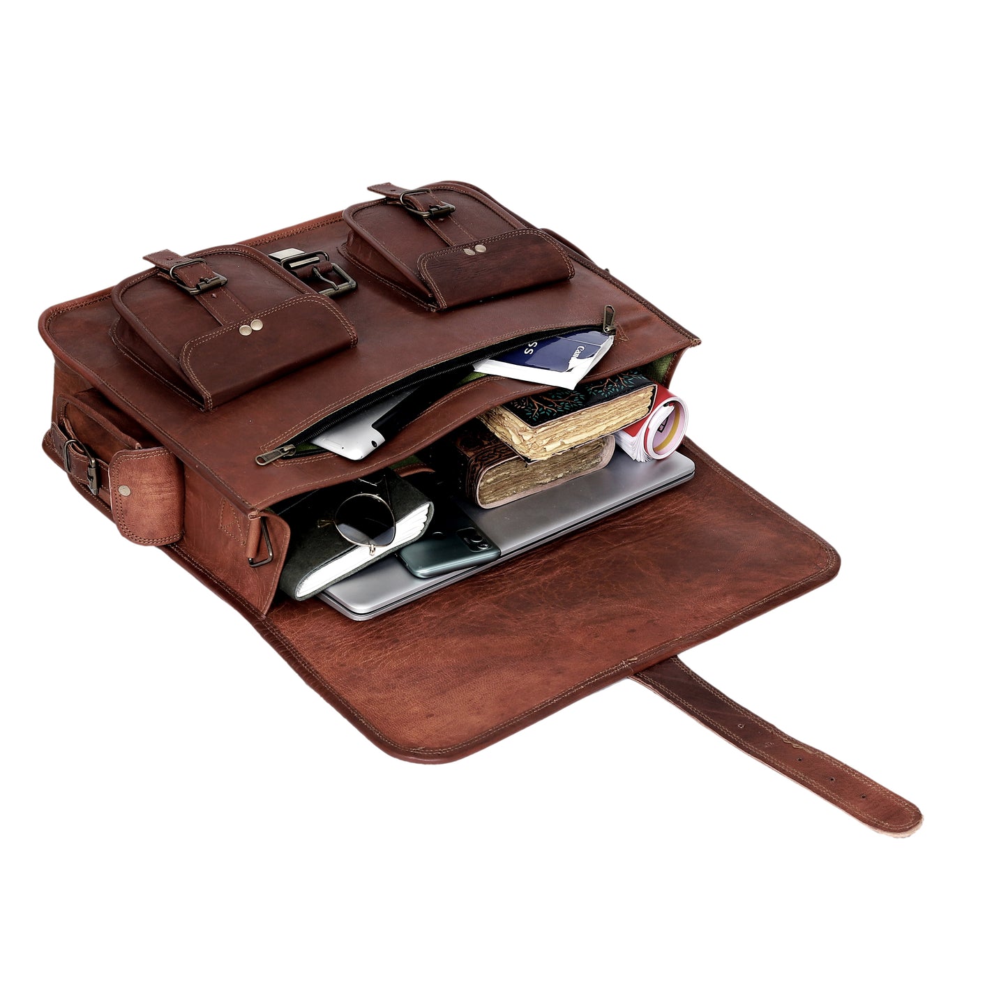 PARKER LEATHER MESSENGER LAPTOP BAG