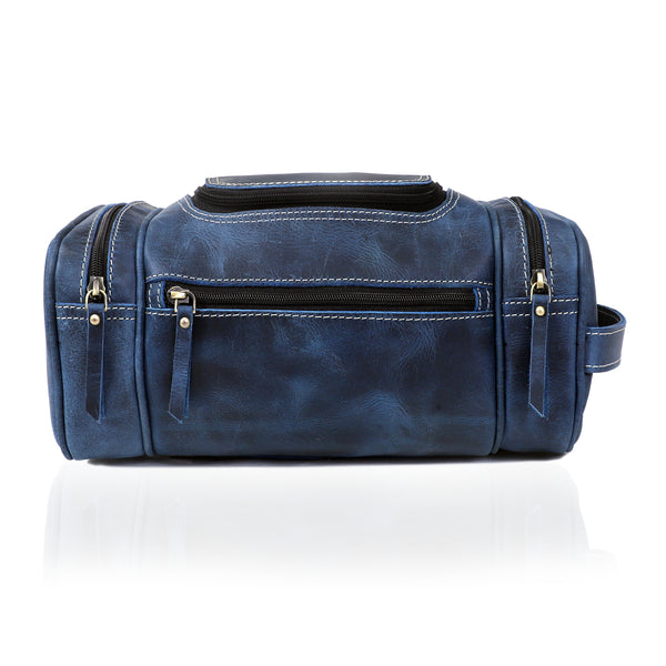 Trousse de toilette et grand nécessaire de voyage Rio Grande en cuir - MARINE
