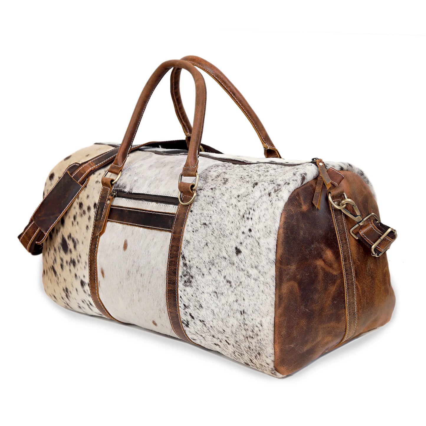 Cowhide Leather Duffel Bag | Unisex Travel Bag