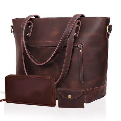 PORTLAND BUFFALO LEATHER TOTE BAG