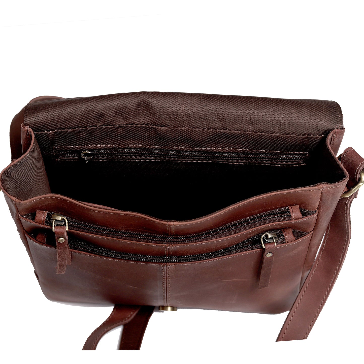 Sydney Leather Crossbody Purse - Brown
