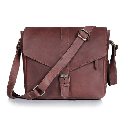 Sydney Leather Crossbody Purse - Brown