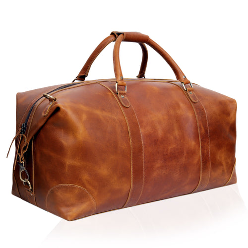 FRENCH LEATHER DUFFEL BAG MEN