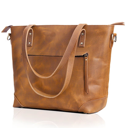 Eva 17" Leather Tote Bag For Laptop And Office