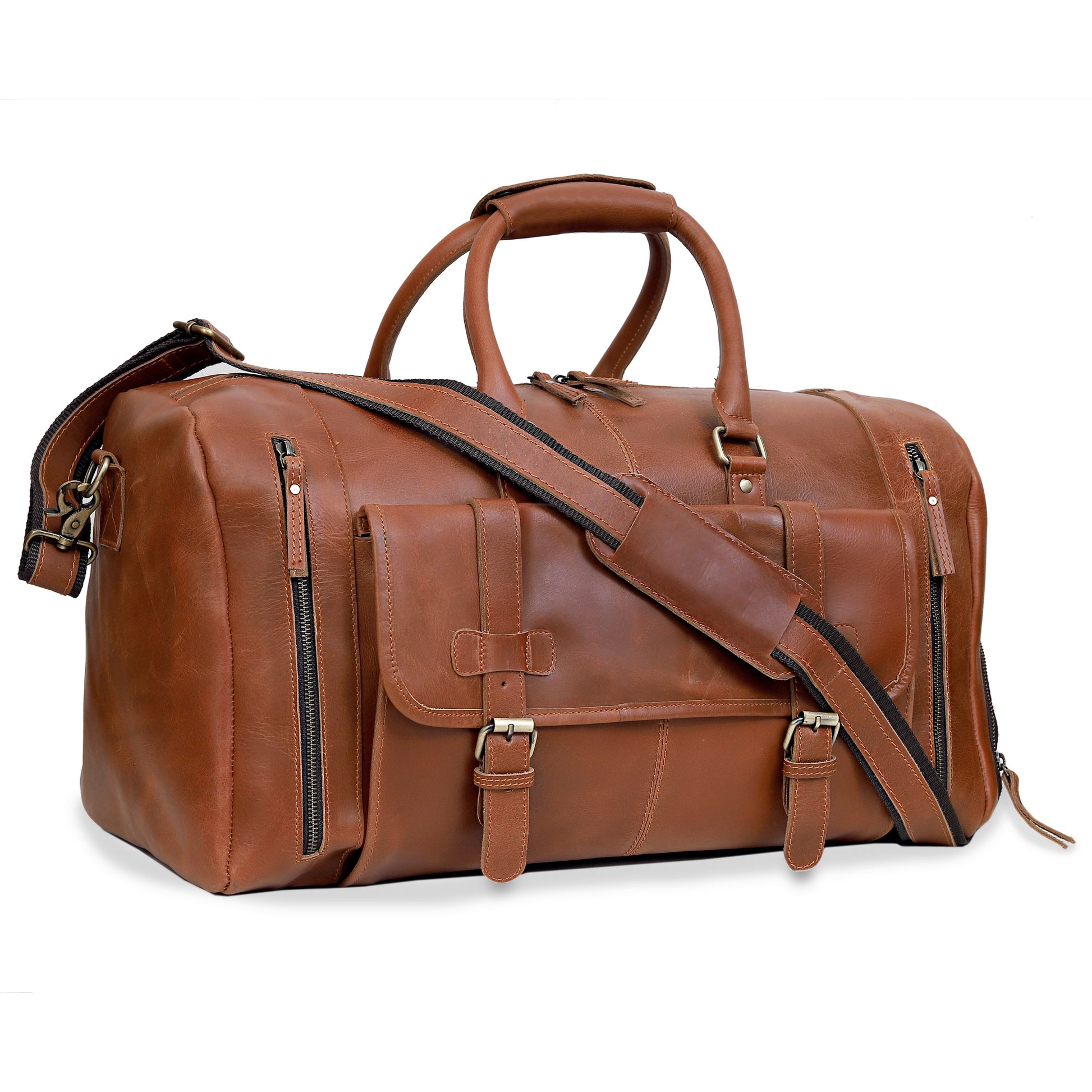 Mars Leather Travel Duffel Bag for Men