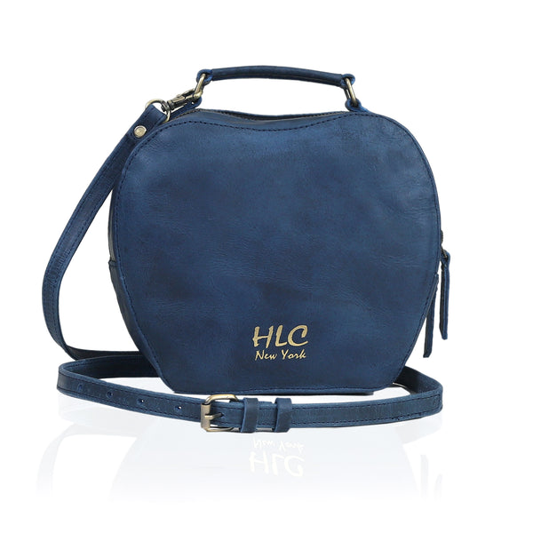 Sac bandoulière Small Apple Cut HLC collection Femme - Bleu marine