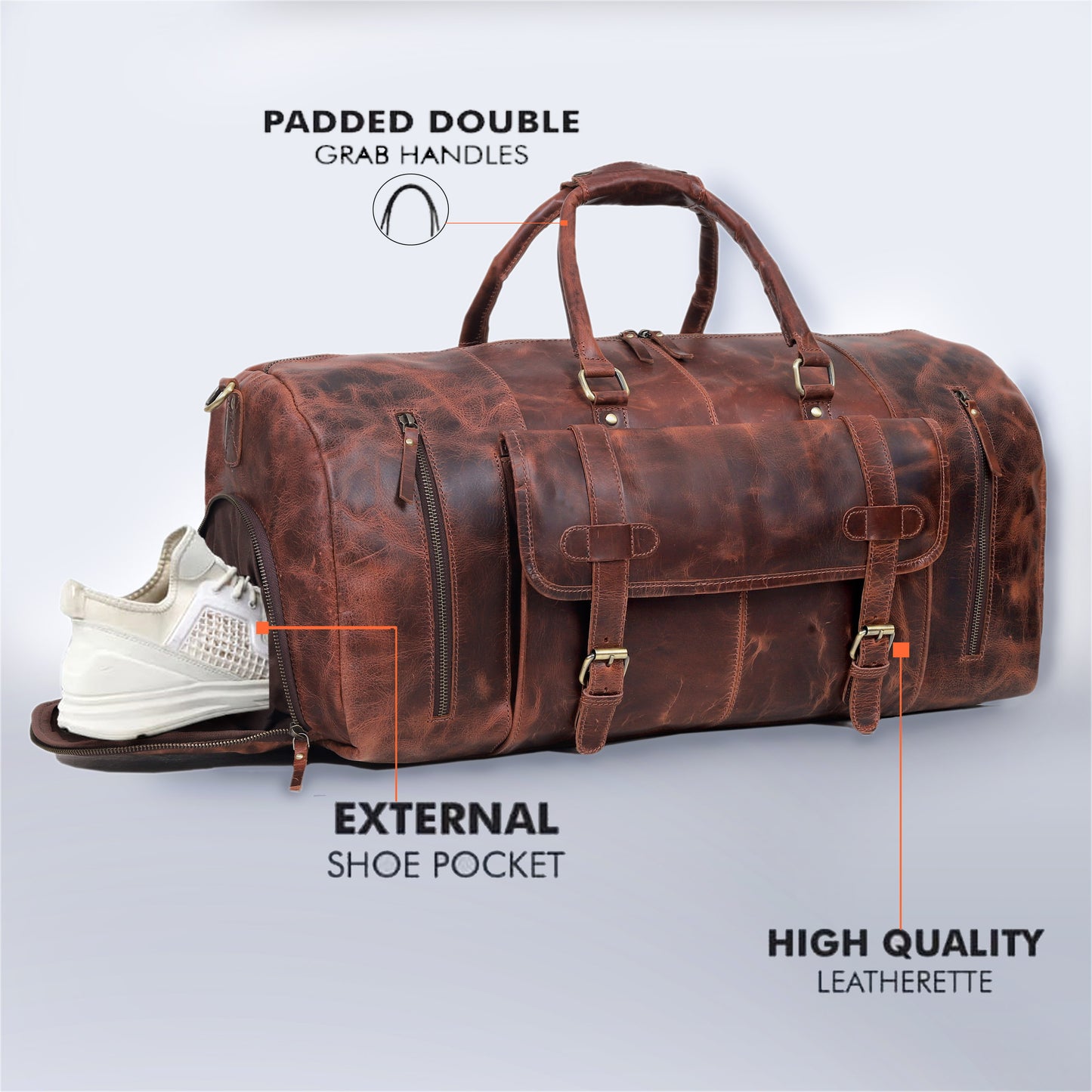 Mars Leather Duffel Bag for Men