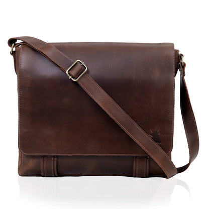 AMERICANA Leather Messenger Bag for Men and Women