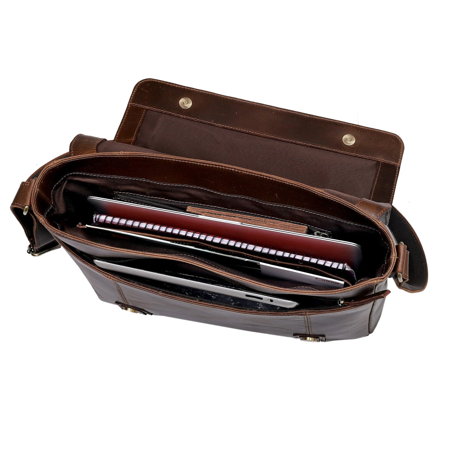 AMERICANA Leather Messenger Bag for Men and Women