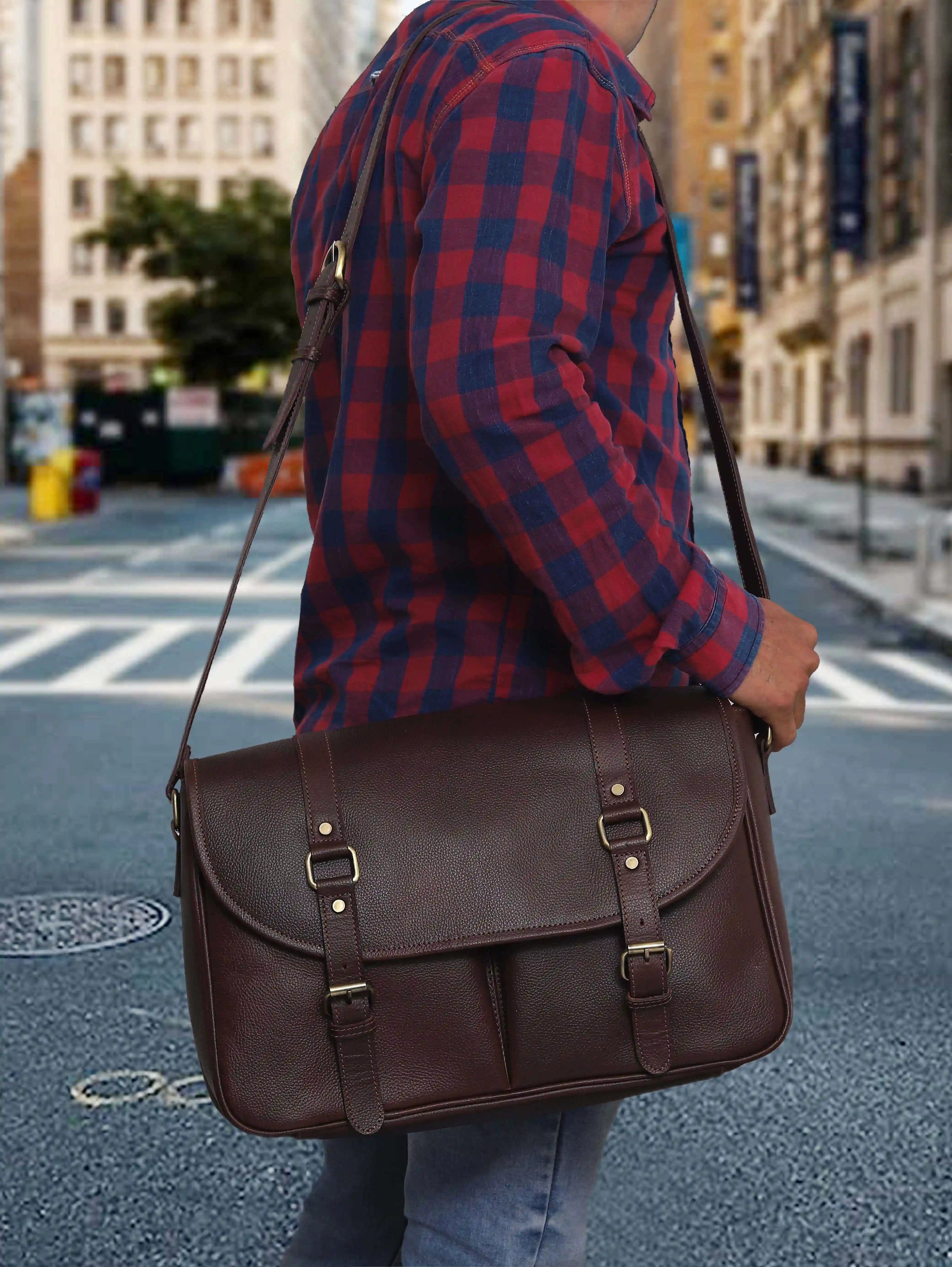 Best full grain leather messenger bag shop