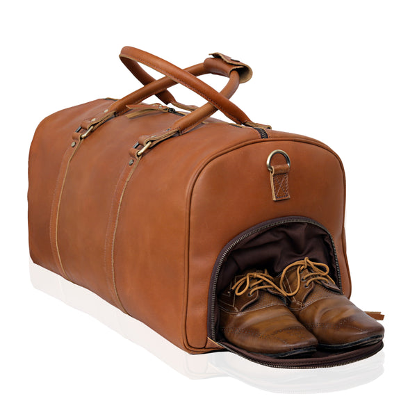 John Leather Duffel Bag - Tan